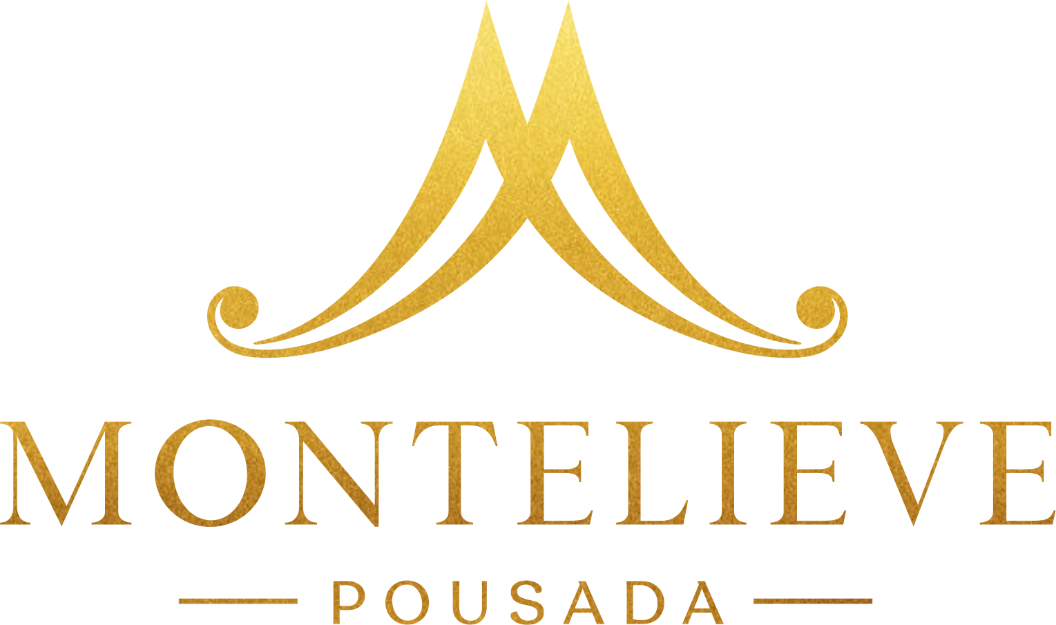 Logotipo vertical dourado oficial da Montelieve Pousada